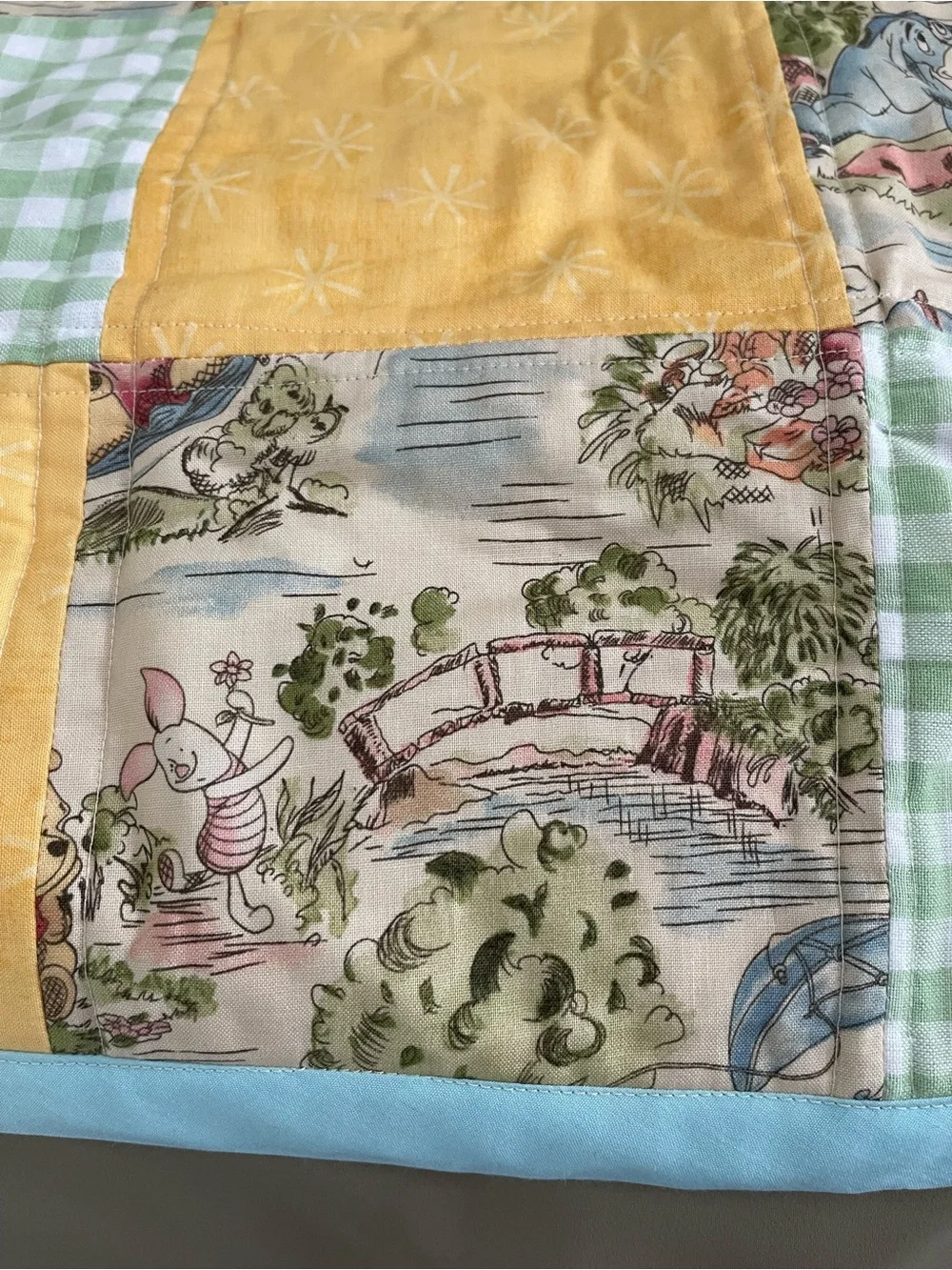 Winnie the Pooh   & Green Patchwork Bedding